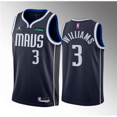 Men's Dallas Mavericks #3 Grant Williams Navy Statement Edition Stitched Basketball Jersey