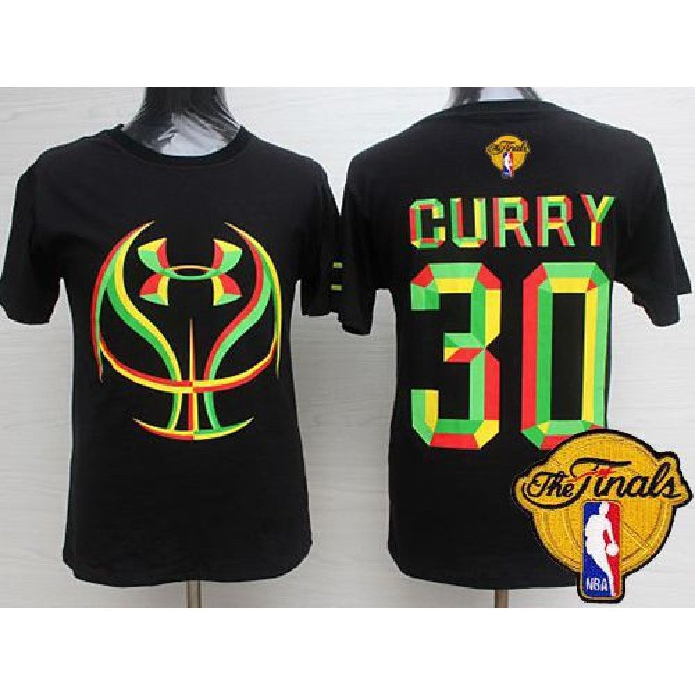 Warriors #30 Stephen Curry Black Candy Under Armour The Finals Patch Stitched NBA Jersey