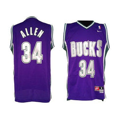 Bucks #34 Ray Allen Purple Soul Swingman Stitched NBA Jersey