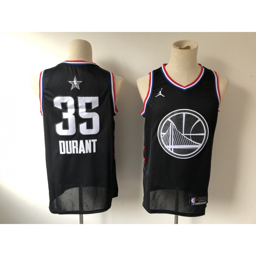 Men's Golden State Warriors #35 Kevin Durant Black 2019 NBA All Star Stitched NBA Jersey