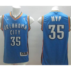 Thunder #35 Kevin Durant Blue MVP Stitched NBA Jersey