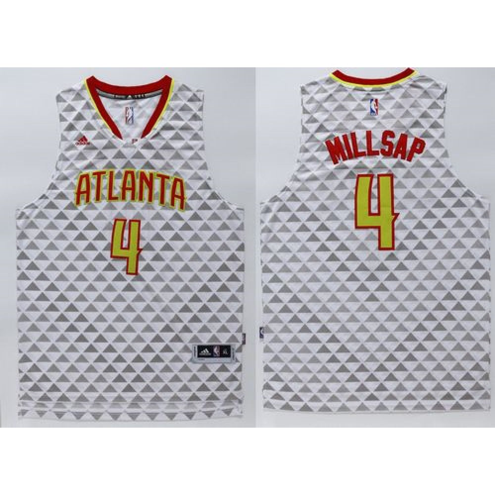 Hawks #4 Paul Millsap White Swingman Stitched NBA Jersey