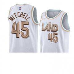 Men's Cleveland Cavaliers #45 Donovan Mitchell White 2022/23 City Edition Stitched Jersey
