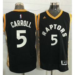 Raptors #5 DeMarre Carroll Black/Gold Stitched NBA Jersey