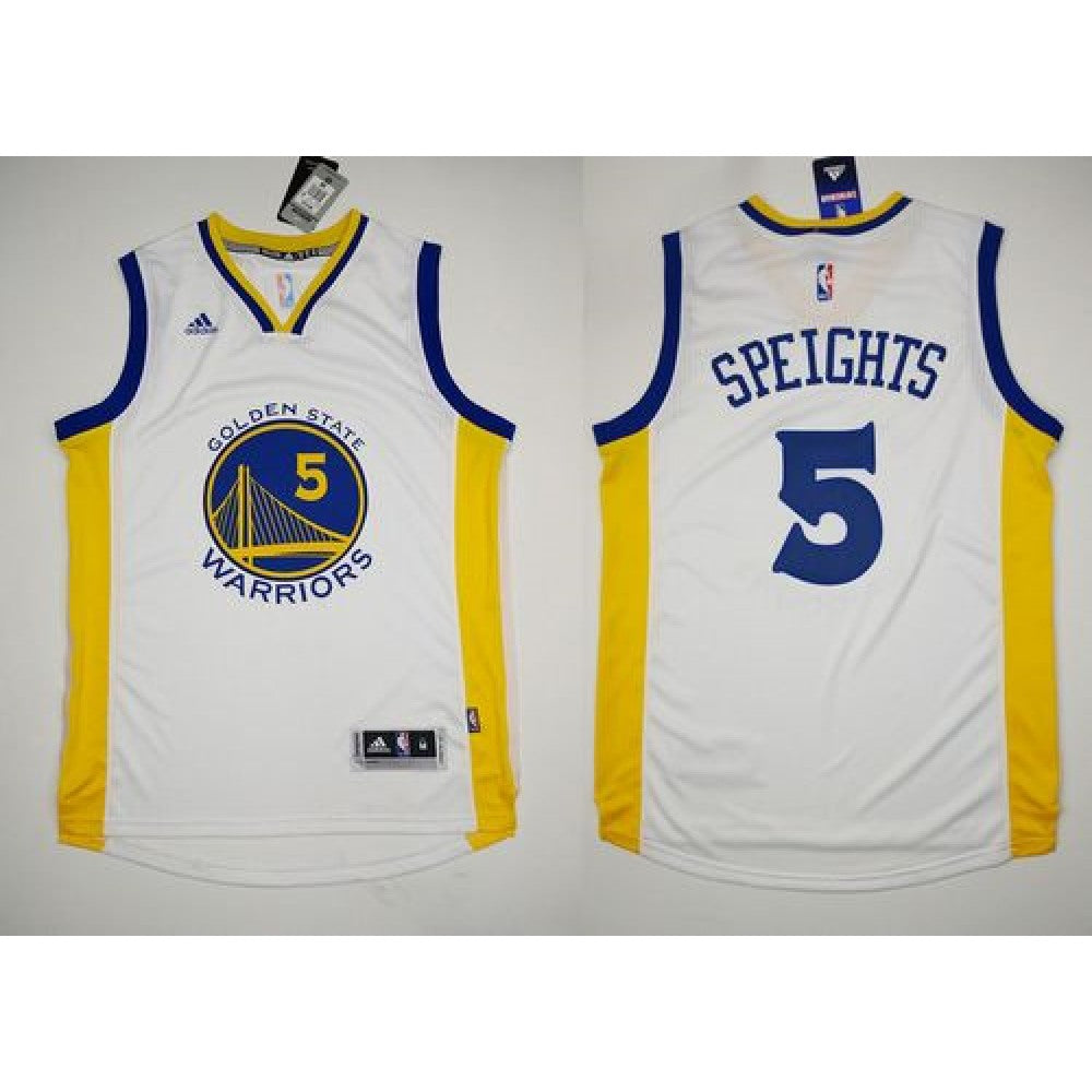 Revolution 30 Warriors #5 Marreese Speights White Stitched NBA Jersey