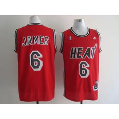 Heat #6 LeBron James Red Hardwood Classics Nights Stitched NBA Jersey