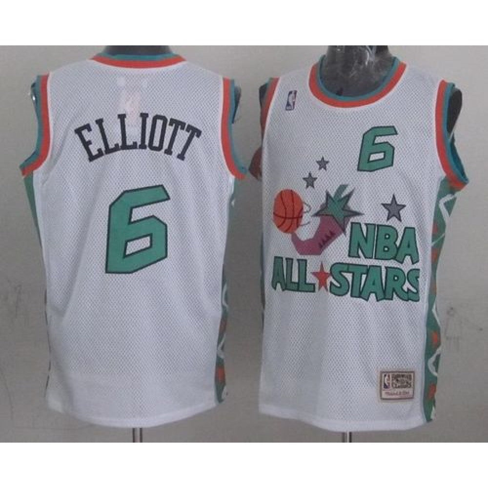Mitchell And Ness Spurs #6 Sean Elliott White 1996 All star Stitched NBA Jersey