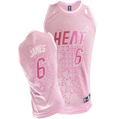 Heat #6 LeBron James Pink Women Fashion Stitched NBA Jersey