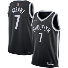 Men's Brooklyn Nets #7 Kevin Durant 75th Anniversary Black Stitched Basketball Jersey