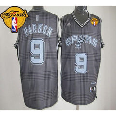 Spurs #9 Tony Parker Black Rhythm Fashion Finals Patch Stitched NBA Jersey