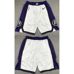 Men's Los Angeles Lakers White/Purple Shorts (Run Small)
