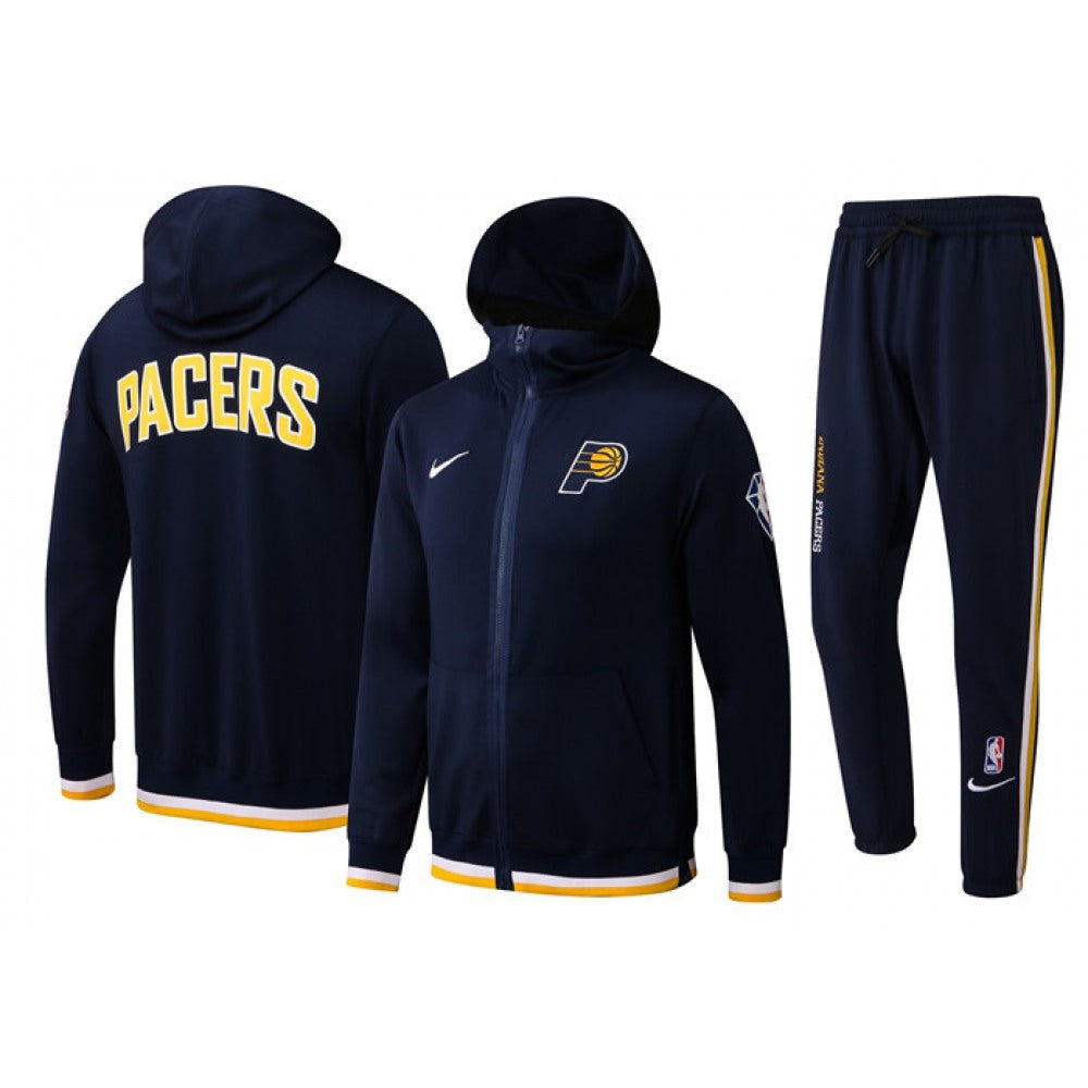 Men's Indiana Pacers 75th Anniversary Navy Performance Showtime Full-Zip Hoodie Jacket And Pants Suit
