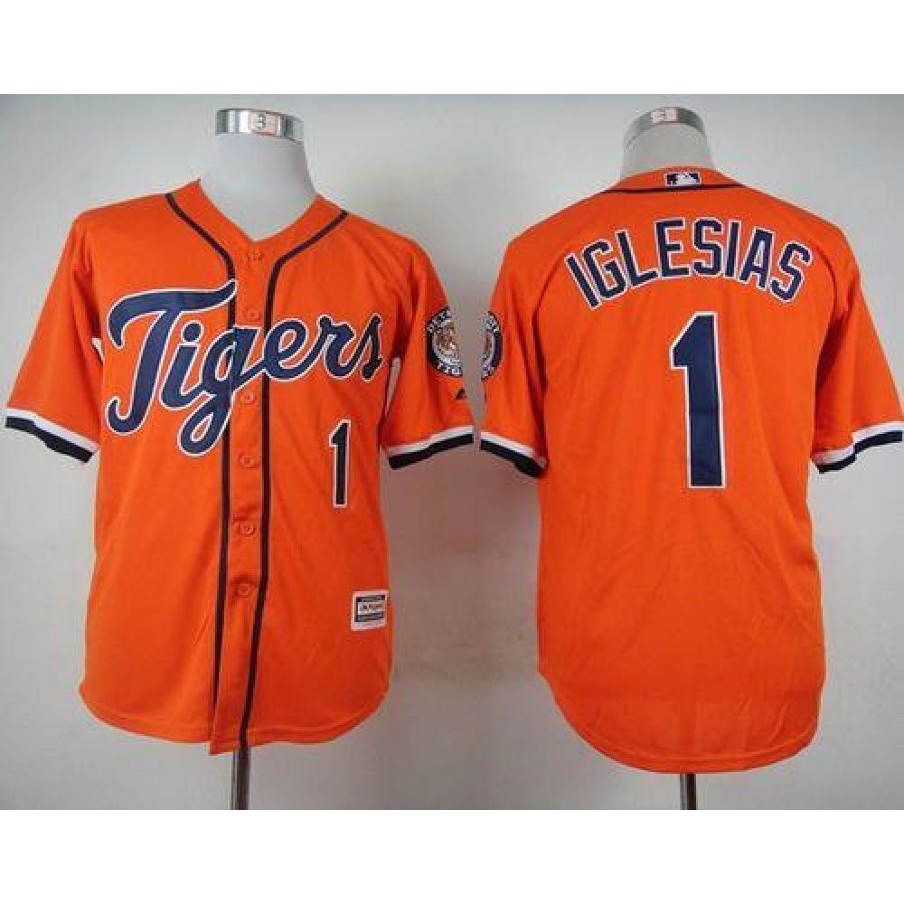 Tigers #1 Jose iglesias Orange Cool Base Stitched MLB Jersey