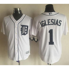 Tigers #1 Jose iglesias White New Cool Base Stitched MLB Jersey