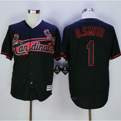 Cardinals #1 Ozzie Smith Black New Cool Base Fashion Stitched MLB Jersey