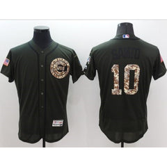 Cubs #10 Ron Santo Green Flexbase Authentic Collection Salute to Service Stitched MLB Jersey