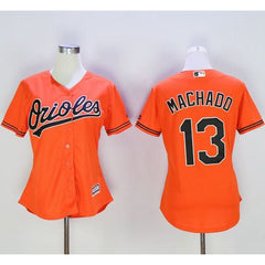 Orioles #13 Manny Machado Orange Women's Alternate Stitched MLB Jersey