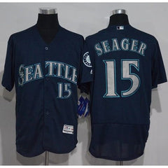 Mariners #15 Kyle Seager Navy Blue Flexbase Authentic Collection Stitched MLB Jersey