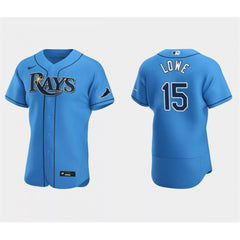 Men's Tampa Bay Rays #15 Josh Lowe Light Blue Flex Base Stitched Jersey