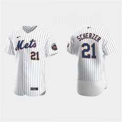Men's New York Mets #21 Max Scherzer White Flex Base Stitched Jersey