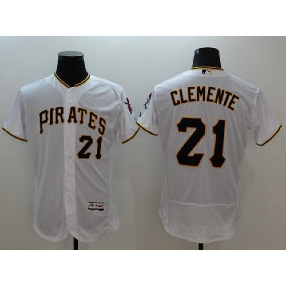 Pirates #21 Roberto Clemente White Flexbase Authentic Collection Stitched MLB Jersey