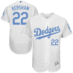 Dodgers #22 Clayton Kershaw White Flexbase Authentic Collection 2016 Father's Day Stitched MLB Jersey