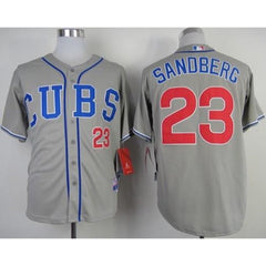 Cubs #23 Ryne Sandberg Grey Alternate Road Cool Base Stitched MLB Jersey