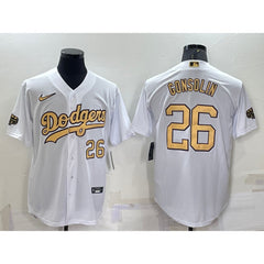 Men's Los Angeles Dodgers #26 Tony Gonsolin 2022 All-Star White Cool Base Stitched Baseball Jersey