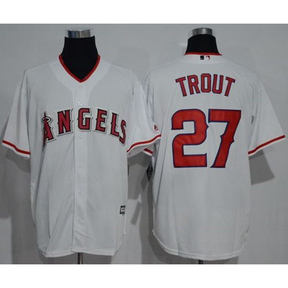 Angels of Anaheim #27 Mike Trout White New Cool Base Stitched MLB Jersey
