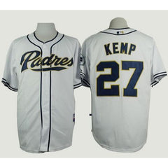 Padres #27 Matt Kemp White Cool Base Stitched MLB Jersey