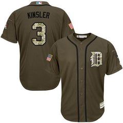 Tigers #3 ian Kinsler Green Salute to Service Stitched MLB Jersey