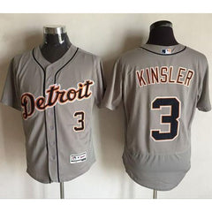 Tigers #3 ian Kinsler Grey Flexbase Authentic Collection Stitched MLB Jersey