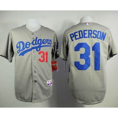 Dodgers #31 Joc Pederson Grey Cool Base Stitched MLB Jersey