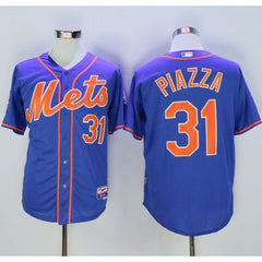 Mets #31 Mike Piazza Blue Alternate Home 2016 Hall Of Fame Patch Stitched MLB Jersey