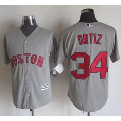 Red Sox #34 David Ortiz Grey New Cool Base Stitched MLB Jersey