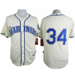 Mariners #34 Felix Hernandez Cream Alternate Cool Base Stitched MLB Jersey