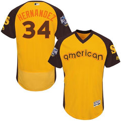 Mariners #34 Felix Hernandez Gold Flexbase Authentic Collection 2016 All-Star American League Stitched MLB Jersey