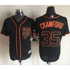 Giants #35 Brandon Crawford Black New Cool Base Alternate Stitched MLB Jersey