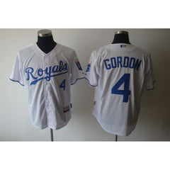 Royals #4 Alex Gordon White Cool Base Stitched MLB Jersey