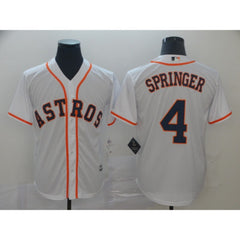 Men's Houston Astros #4 George Springer Majestic White Cool Base Stitched MLB Jersey