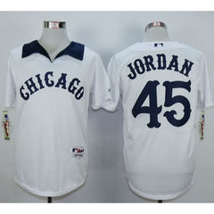 White Sox #45 Michael Jordan White 1976 Turn Back The Clock Stitched MLB Jersey