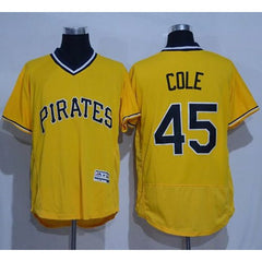 Pirates #45 Gerrit Cole Gold Flexbase Authentic Collection Cooperstown Stitched MLB Jersey