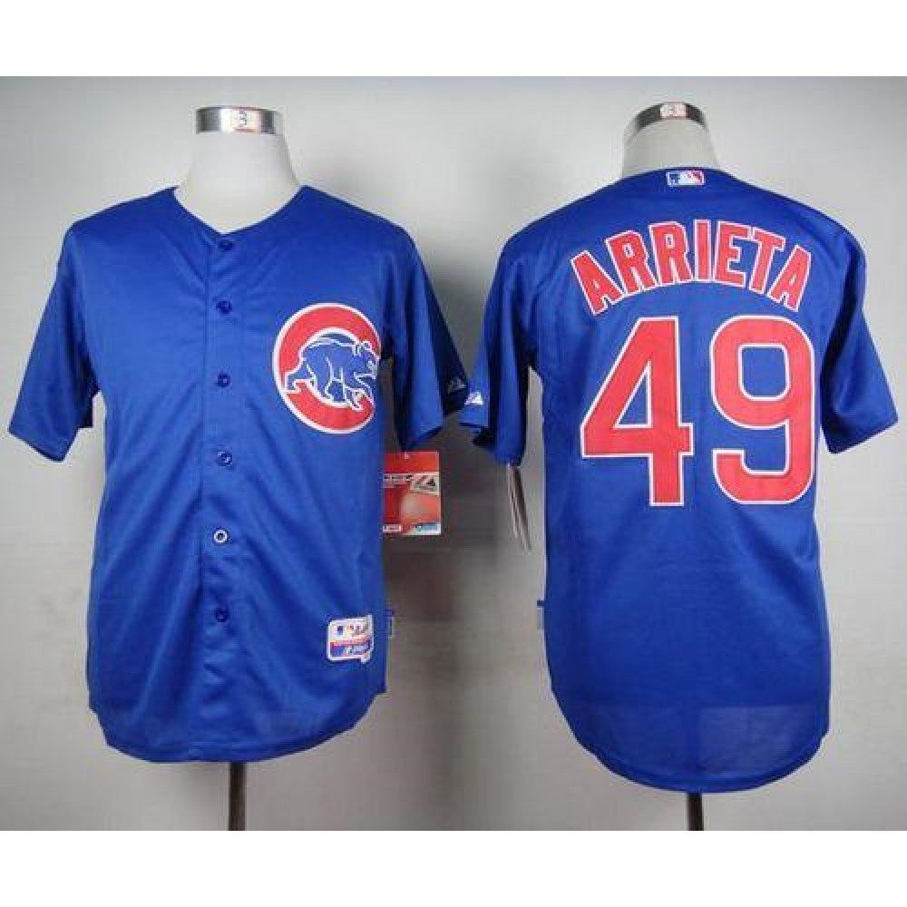 Cubs #49 Jake Arrieta Blue Alternate Cool Base Stitched MLB Jersey