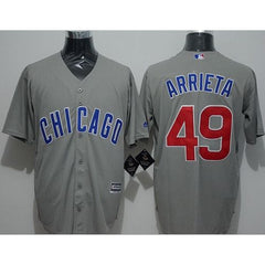 Cubs #49 Jake Arrieta Grey New Cool Base Stitched MLB Jersey