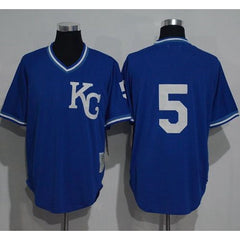 Mitchell And Ness 1989 Royals #5 George Brett Blue Throwback Stitched MLB Jersey