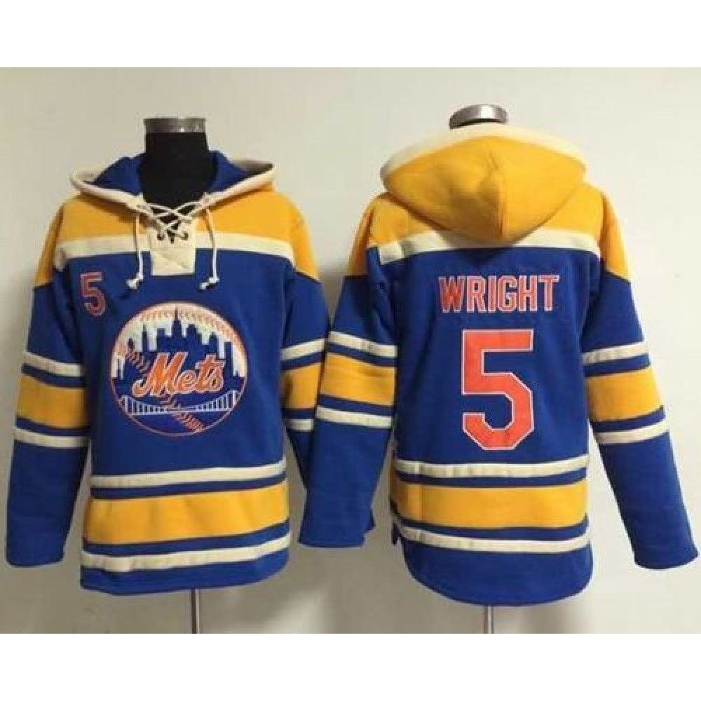 Mets #5 David Wright Blue Sawyer Hooded Sweatshirt MLB Hoodie