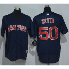 Red Sox #50 Mookie Betts Dark Blue Cool Base Stitched Youth MLB Jersey