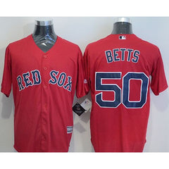 Red Sox #50 Mookie Betts Red New Cool Base Stitched MLB Jersey