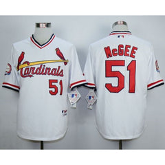 Cardinals #51 Willie McGee White 1982 Turn Back The Clock Stitched MLB Jersey