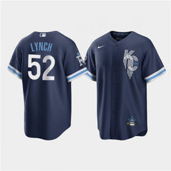 Men's Kansas City Royals #52 Daniel Lynch 2022 Navy City Connect Cool Base Stitched Jersey